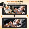 2026 Upgraded Dual Baby Car Camera for 2 Kids[1280P IPS & 940nm IR Night Vision] 360 Rotation & 150 Wide View Rear Facing Baby Car Backseat Monitor Fits Cars/SUVs/Trucks view 2