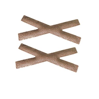 Kamipita Cross X Mini Type, 1.96 * 0.82inches, 2-Pack, Non-Stain Hair Clips, Hairpins (Faux leather Brown)