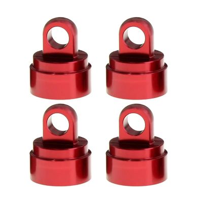 Compatible with Traxxas for Slash 2WD 4X4 for VXL for Rustler for Hoss 1/10 RC Car Upgrade Parts 4pcs Metal Big Bore Absorber Shock Caps RC Accessories(Red)