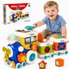 Musical Train Activity Cube for Toddlers 1-3, 6-in-1 Busy Board Baby Toys view 1