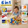 Musical Train Activity Cube for Toddlers 1-3, 6-in-1 Busy Board Baby Toys view 2