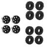 12PCS 0.7 Inch RC Tires and Wheels Set, 1/30 Scale Metal Beadlock Rims with 2 Types of Crawler Tires (Rock & All-Terrain) for Axial SCX30 Upgrade, 3614mm (Black) view 1