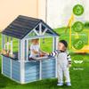 ROBUD Outdoor Playhouse, Wooden Play House for Kids Outdoor with Snack Bar, Flowerpot Holders, Sink, Stove, Cookware, Outdoor playset for Kids Ages 3+ view 2