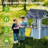 ROBUD Outdoor Playhouse, Wooden Play House for Kids Outdoor with Snack Bar, Flowerpot Holders, Sink, Stove, Cookware, Outdoor playset for Kids Ages 3+ view 4