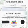 4 PCS Mahjong Racks with Pushers, White Wooden Mahjong Racks with Detachable Magnetic Pushers, Mahjong Tile Pushers and Racks, Includes Chips, Dice & Storage Bags, Mahjong Accessories (19.68 Inch) view 2