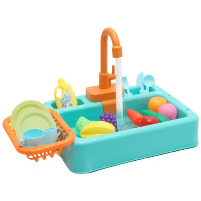 Kitchen Toy Sink Dishwasher Playing with Running Water Dish Wash Playhouse Role-Playing Kitchen Sink