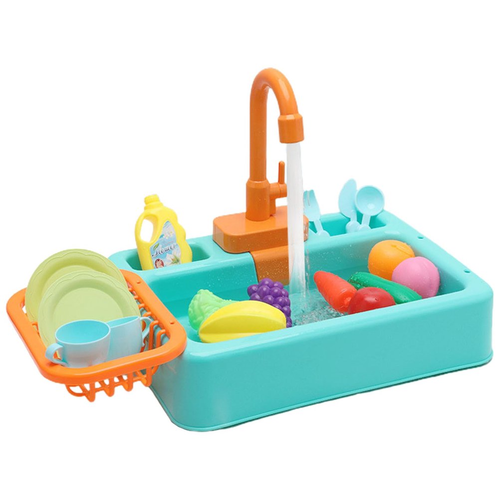 Kitchen Toy Sink Dishwasher Playing with Running Water Dish Wash Playhouse Role-Playing Kitchen Sink