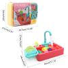 Kitchen Toy Sink Dishwasher Playing with Running Water Dish Wash Playhouse Role-Playing Kitchen Sink view 3