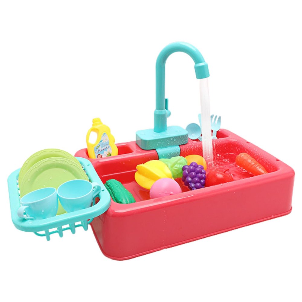 Kitchen Toy Sink Dishwasher Playing with Running Water Dish Wash Playhouse Role-Playing Kitchen Sink
