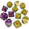Fallout Factions: Dice Set - Super Mutants - 12 Piece, Green & Purple, Standard & Luck 10-Sided RPG Die, Roleplaying Game Accessory, Themed Symbols view 2
