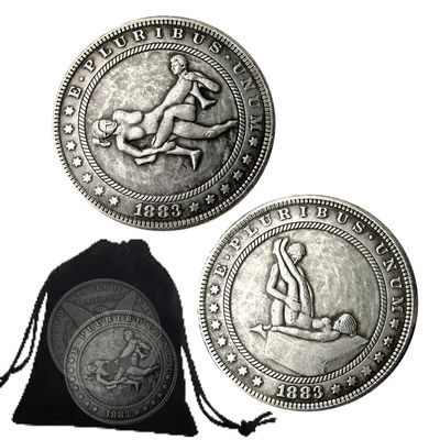 2Pcs Romantic Couple Love Art Challenge Coins Nightclub Role Playing Props Party Game Decision Coin Prayer Token Gifts for Couple, Husband and Wife, Collectors and Enthusiasts