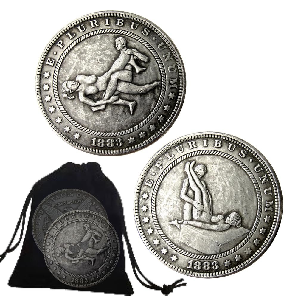 2Pcs Romantic Couple Love Art Challenge Coins Nightclub Role Playing Props Party Game Decision Coin Prayer Token Gifts for Couple, Husband and Wife, Collectors and Enthusiasts