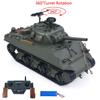 TOUCAN RC HOBBY 1/16 Remote Control Tank Sherman M4A3 Infrared System Barrel Elevation Smoke Unit 360 Rotation Metal Chassis Tracks RC Road Wheels view 2