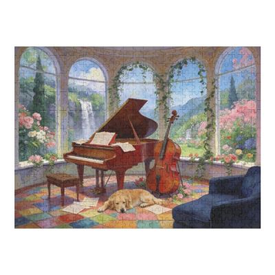 500 Piece Scenic Music Room Puzzle,Challenging Puzzle,Home Wall Decor,Gift for Puzzle Enthusiasts,Brain Teaser Game,Finished 20.5x10.5 Inches
