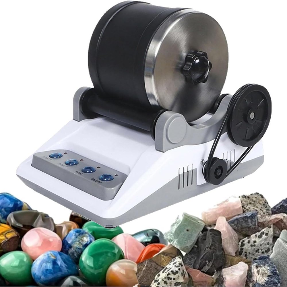 Vdniduir Electric Rock Tumbler Kit,with Timer/Detachable Polisher,DIY Stone Grinding and Polishing Machine, for Lapidary Gifts