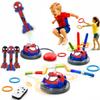 3 in 1 Spider Skip Rotating Musical Jump Bar, Ring Toss Game and Rocket Launcher for Kids Toys for Ages 3-5, Indoor & Outdoor Party Activities Favors with Remote Control, Gifts for Boys Girls Age 4-8 view 1