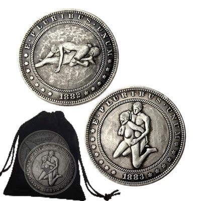 2Pcs Couple Lovers Sports Game Nightclub Challenge Coins Role Playing Props Party Game Decision Coin Prayer Token Gifts for Couple, Husband and Wife, Collectors
