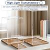24 28 26 30in Extra Large Clear Acrylic Display Case, Dustproof Stackable Display Box, Rectangle Storage Plastic Box for Figure Collectibles(Wood,70x55x55cm/28x22x22in) view 2