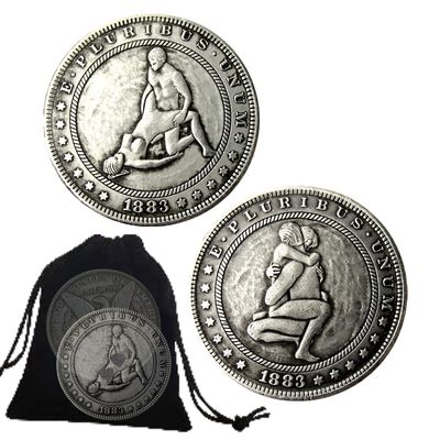 2Pcs Romantic Love Sport Couple Challenge Coins Nightclub Role Playing Props Party Game Decision Coin Prayer Token Gifts for Couple, Husband and Wife, Collectors