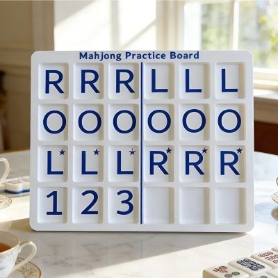 AzulHome Mahjong Solo Practice Board- Single Player Mahj Practice Board, 3D Printed American Mahjong Strategy Aid with 24 Slots- for Mahjong Lovers and Beginners (Blue)