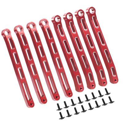 COMODO RC Tie Rod and Pull Rod Set for 1/12 Scale MN78 RC Car Metal Steering Linkage Replacement Parts (8 pcs)(Red)