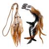 Abaodam Bohemia Style Plume Hairband and Long Quill Hair Clips Set for Women Retro Party Hair Accessory with 1 Headband and 3 Decorative Clips Boho Ornament for Festival and Dress-up view 1