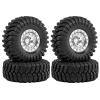 Models For FCX24 FCX24M For TRX4M For SCX24 AX24 1/18 1/24 4pcs 70mm 1.3inch Metal Beadlock Wheel Tire RC Crawler Car Repair Modify Parts(Silver) view 1
