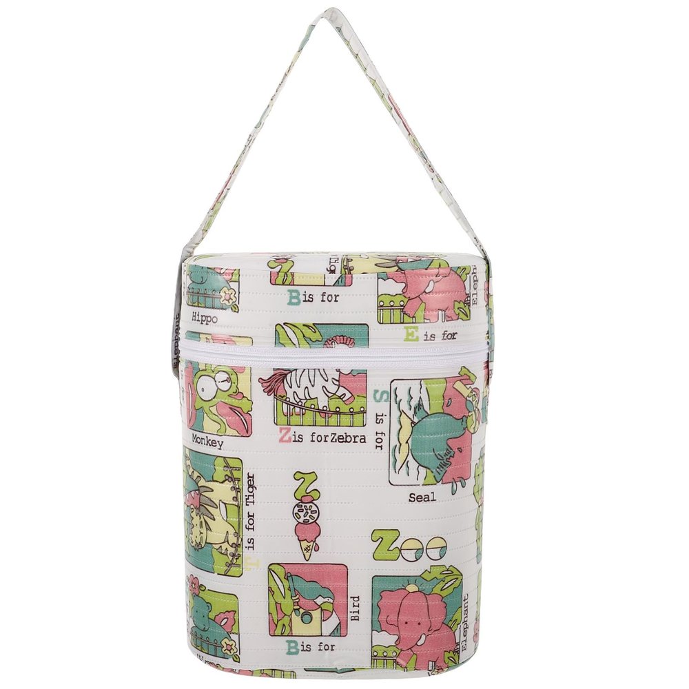Toddmomy Insulated Portable Bottle Bag with Carrying Handle, Foam Lined Milk Bottle Storage Pouch for Travel and Daycare Use