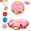 Magic Bouncing Ball with 6 LED Lights, 2-in-1 Flying Saucer Ball, Pop-Up Transform, Explosion-Proof,Gift Pack, Interactive Toy for Indoor & Outdoor Parent-Child Sports (Macaron Pink, Without Flash) view 1