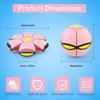 Magic Bouncing Ball with 6 LED Lights, 2-in-1 Flying Saucer Ball, Pop-Up Transform, Explosion-Proof,Gift Pack, Interactive Toy for Indoor & Outdoor Parent-Child Sports (Macaron Pink, Without Flash) view 3