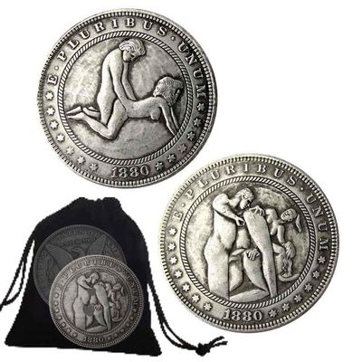 2Pcs Hotel Love Yoga Couple Challenge Coins Nightclub Love Role Playing Props; Party Game Decision Coin Prayer Token Gifts for Couple,Husband and Wife, Collectors