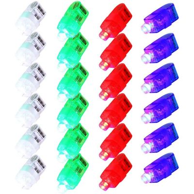 AZIDWERYQ LED Finger Lights Colorful Plastic Finger Thumb Ring Band Flashlight Toy for Kids Adults 24pcs LED Lights for Kids