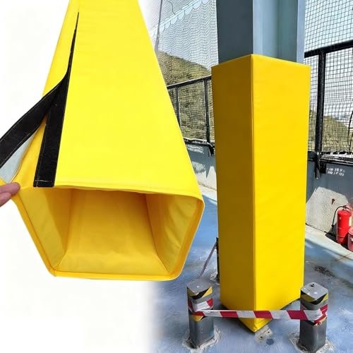 Commercial Pole Wrap Column Cover for 6ft Metal Square Post - Playground Safe Padding, Black 10"x10" (25x25cm) - Ideal for Basement & Ga, Protects Against Impact