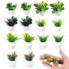 14PCS Miniature Plants for Diorama Supplies, Mini Artificial Potted Plants Bulk for Adult Craft Landscaping, Fake Resin Grass for DIY Handicrafts Ornament view 1