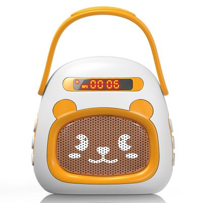 FUTESI Portable Kids Music Player for Toddlers, Preloaded Stories Music Lullabies & White Noise, Mini Toddler MP3 Player with Bluetooth Speaker, Travel Sound Machine for Baby Kids with Strap & Ring