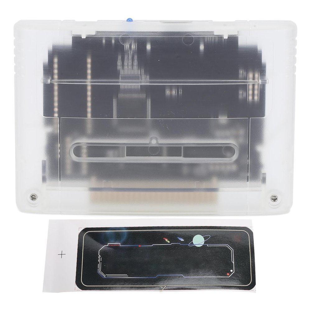 VELATEMOR 3000 in 1 Game Cartridge, Super Burning Card with 8G TF Card, Supports FAT16, FAT32, Automatic Save And Backup, High Speed Multifunctional for SFC Gaming Console (Transparent White)