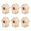 VICASKY 6pcs DIY Wood Birdhouse Kit for Small Unpainted Wooden Birdhouses for Painting, Outdoor Craft Building Set for Garden, Window, Yard Decorations view 1
