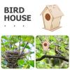 VICASKY 6pcs DIY Wood Birdhouse Kit for Small Unpainted Wooden Birdhouses for Painting, Outdoor Craft Building Set for Garden, Window, Yard Decorations view 3
