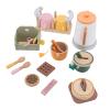 Zunate Wooden Tea Party Set for Little Girls, Educational Toddler Tea Set with Beechwood Cups, Spoons, Kettle, Rack, and Coffee Pieces view 2
