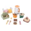 Zunate Wooden Tea Party Set for Little Girls, Educational Toddler Tea Set with Beechwood Cups, Spoons, Kettle, Rack, and Coffee Pieces view 4