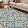 HomeRoots 570348 5 x 7 ft. Wool Oriental Hand Hooked Rectangle Area Rug Dark Gray & Ivory view 1