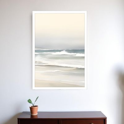 HomeRoots 558204 Ocean Breeze White Framed Wall Art