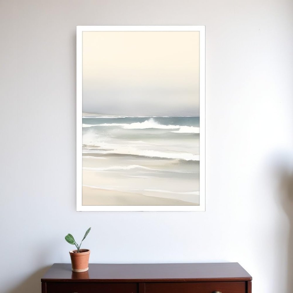 HomeRoots 558204 Ocean Breeze White Framed Wall Art