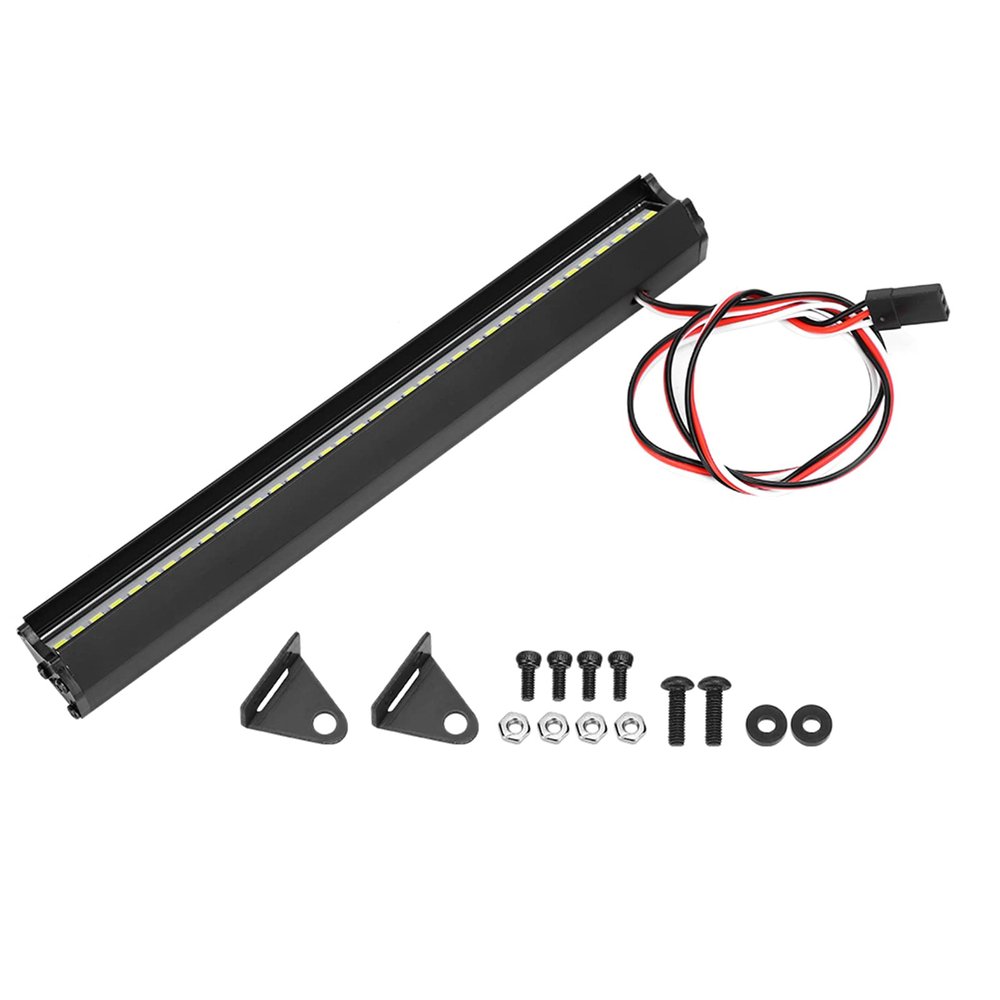 RC Universal Roof Light Bar, Super Bright 35LED Single Row Light with Channel Control Switch, Durable Metal Plastic LED Light Bar for HSP RC Cars