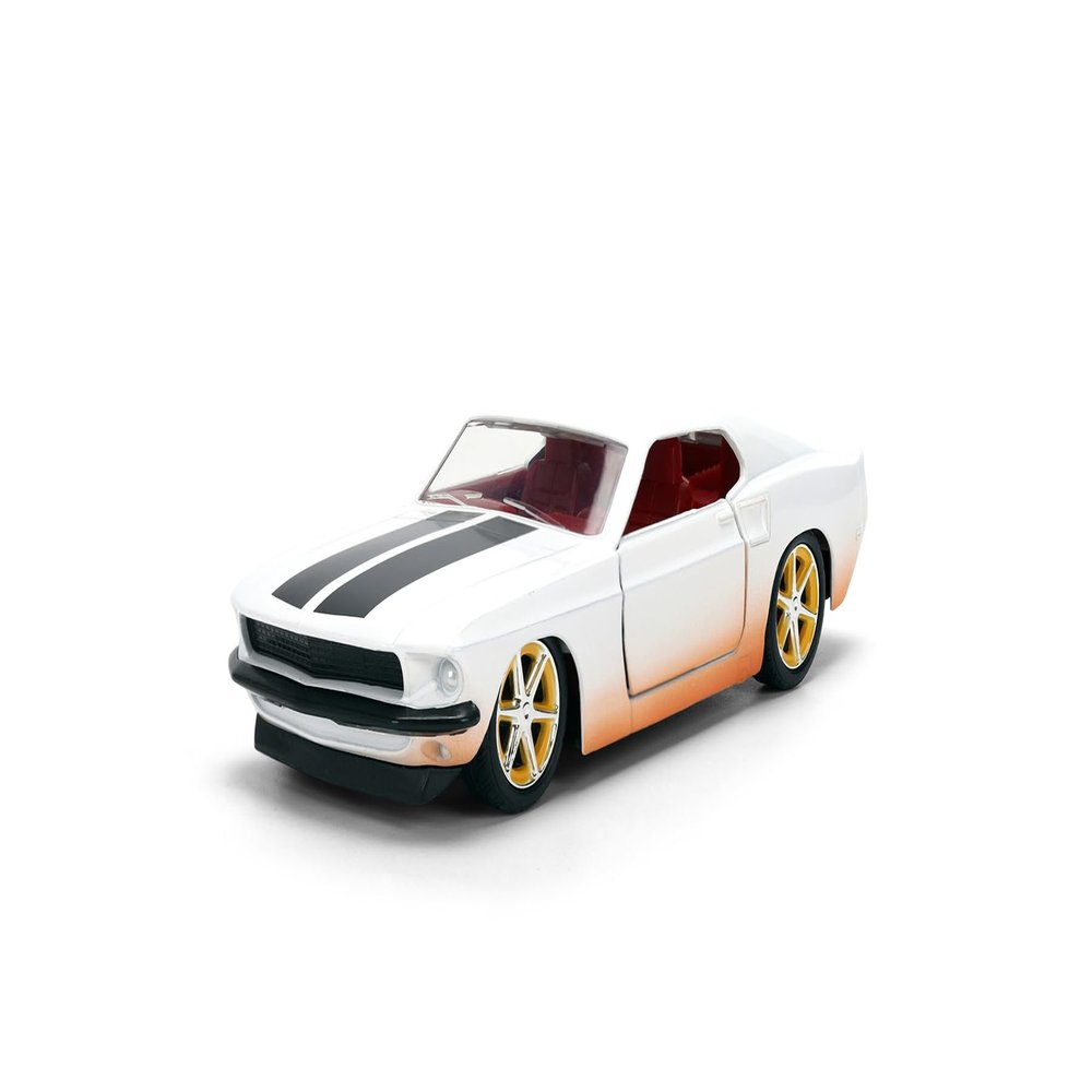 Jada 36394 Romans Ford Mustang White with Black Stripes & Red Interior Dirty Version Fast & Furious Movie Fast & Furious 25th Anniversary Series 1-32 Scale Diecast Model Car