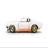 Jada 36394 Romans Ford Mustang White with Black Stripes & Red Interior Dirty Version Fast & Furious Movie Fast & Furious 25th Anniversary Series 1-32 Scale Diecast Model Car view 2