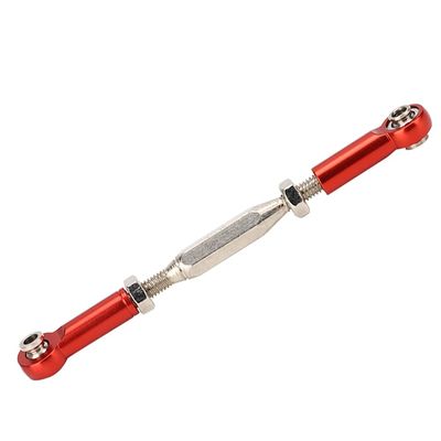 ToysCentral Basics Durable Aluminum Servos Link Rod Set for RC CAR Accessories, Precision Adjustable Tie Rod for HSP ZD Racing, 81-96mm Length, 6 Pcs for Enthusiasts (Red)