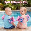 2 Pack Arm Floaties for Kids, Soft Fabric-Covered Inflatable Pool Floats, Learn-to-Swim Arm Bands for Boys Girls 3-5-6-12 Years, Swimming Pool Floats Sleeves for Toddlers, Pink view 3