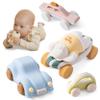 Moonkie Silicone Toy Cars for Babies, 5-Pack Push-and-Go Teething Toys, 6M+ view 1
