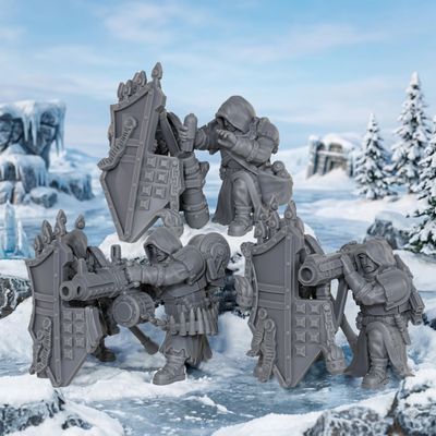 AUSPDICE Heavy Infantry Squad 28mm Unpainted Resin Miniatures Set AS981